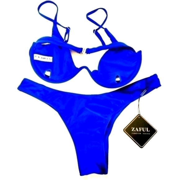 Zaful Women's Royal Blue Bikini Size M - Picture 2 of 6